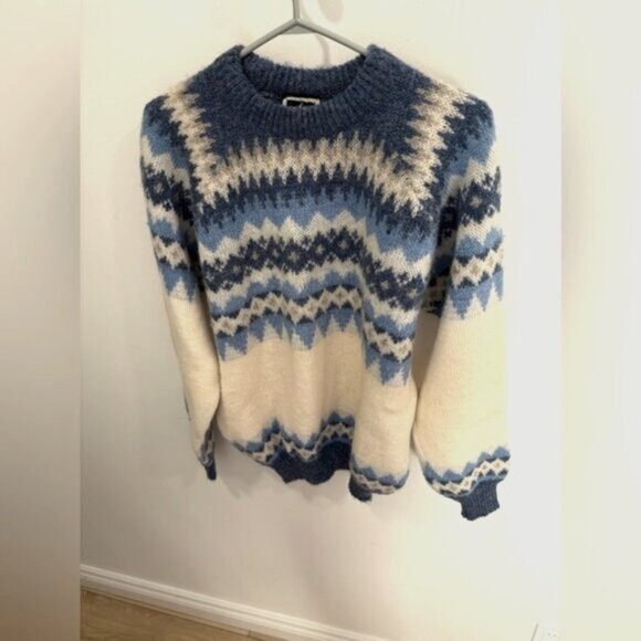 EUC-Vintage 70s Norwegian Cardigan Sweater- Men’s large - Picture 1 of 5